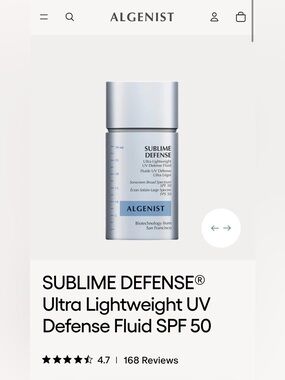 Algenist Lightweight UV Defense Fluid SPF 50 - Silver